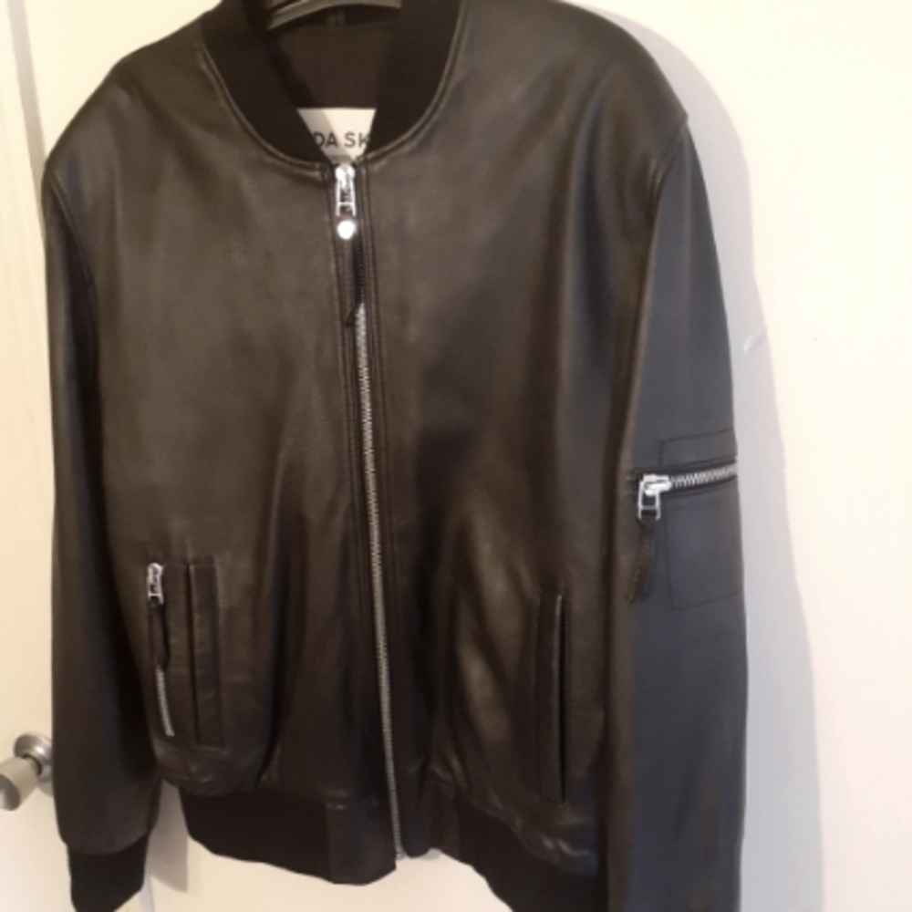 Large black Boda Skins leather jacket Justin Bieber Purpose Tour collection